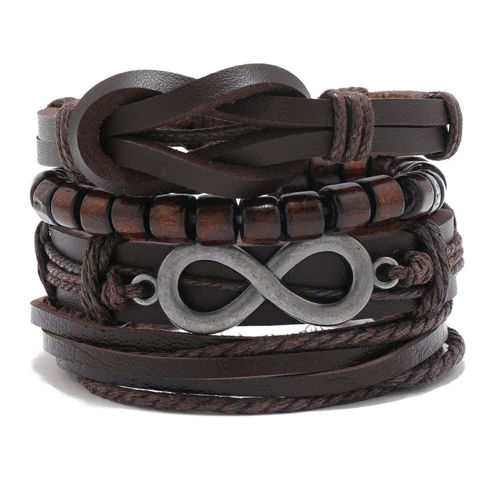 Wholesale 4pieces/pack Personalized Popular Men's Eight-character Infinity Symbol Bracelet JDC-BT-XH023