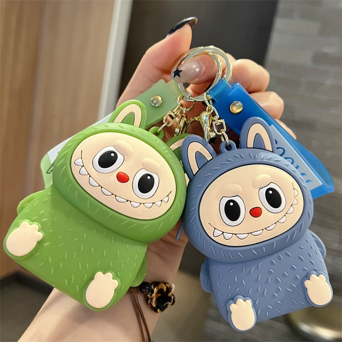 Wholesale Cute sitting cartoon character coin purse keychains