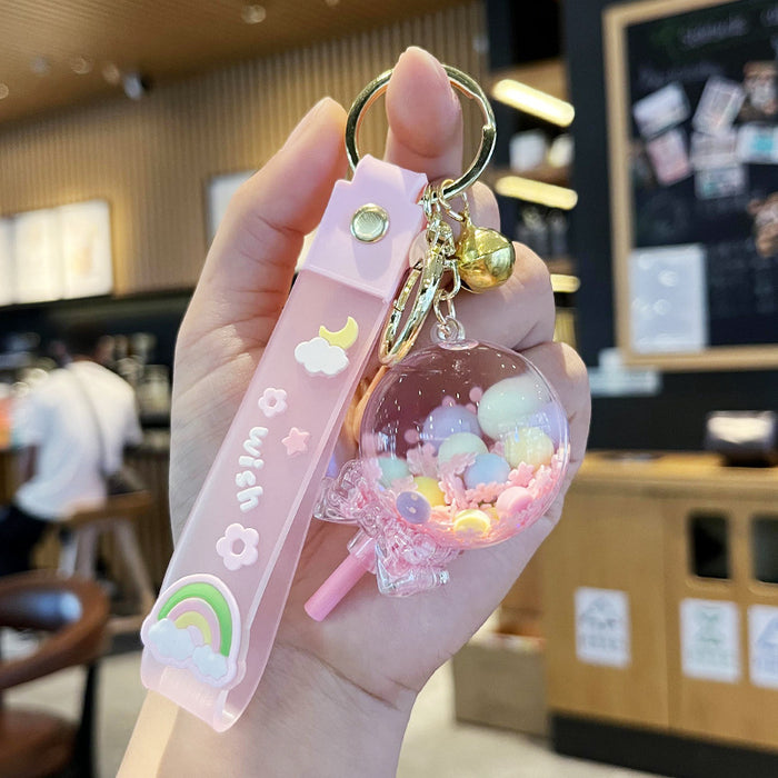 Wholesale Oil-flowing Quicksand Sakura Keychain