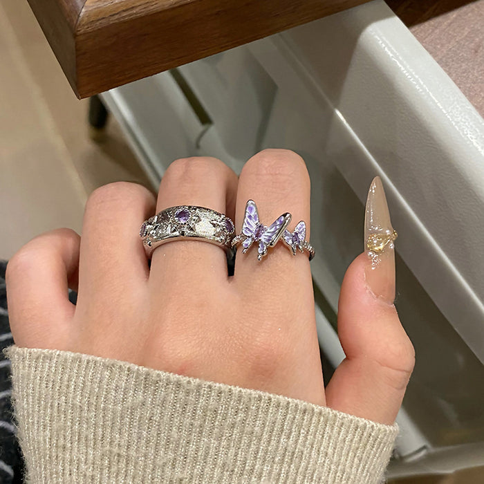 Wholesale Butterfly Open Ring, Fashionable and Personalized Ring, Love Small, High End, Elegant and Light Luxury