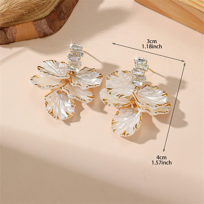 Wholesale White Shell Petal Tassel Earrings - Fashionable Party Jewelry Accessory Gift MOQ≥2