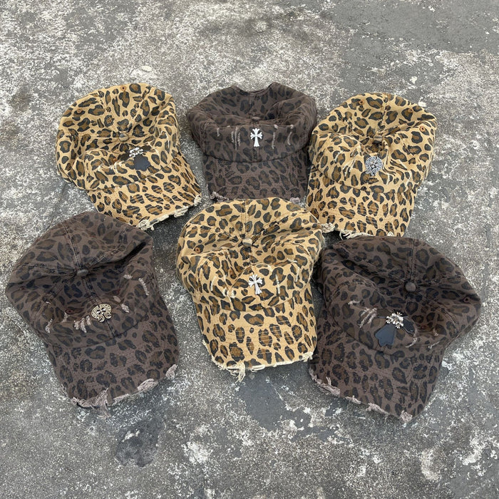 Wholesale Vintage Leopard Print Cross Flower Cotton Baseball Cap JDC-FH-ZunKai005