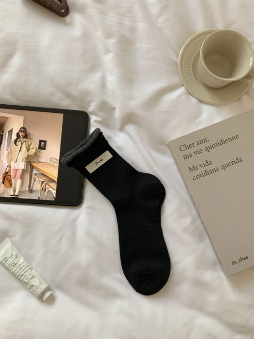 Wholesale Versatile vertical striped socks, thin, simple, versatile, rolled edge stacking socks