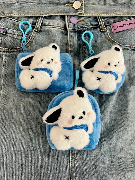 Wholesale 3D cute cartoon character square plush mini wallet