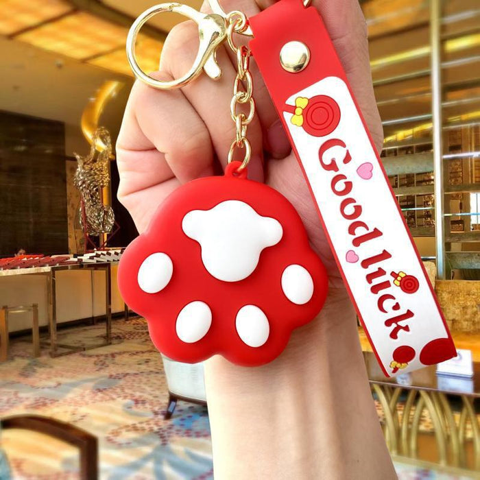 Wholesale Silicone Cartoon Cat Paw Keychain JDC-KC-MingT244