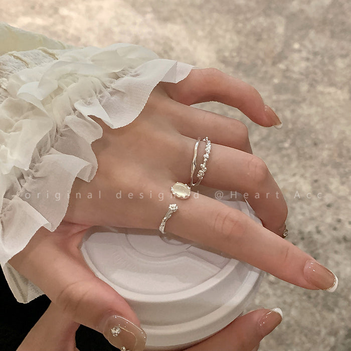 Wholesale Plain ring, light luxury and high-end, adjustable index finger ring, personalized open ring