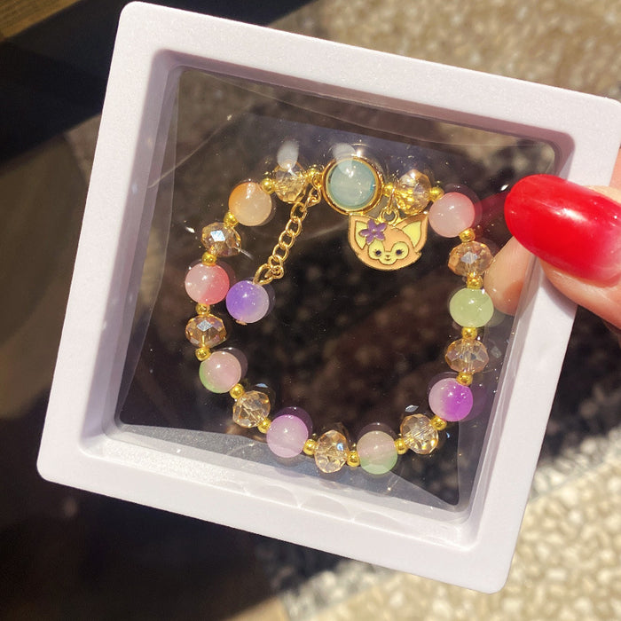 Wholesale Children' s Crystal Beaded Double Color Glaze Bracelet
