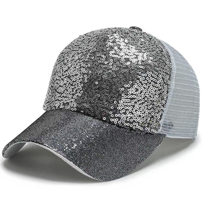 Wholesale 10pcs Light Panel Sequin Eyes Cotton Polyester Baseball Cap JDC-FH-HaJie001