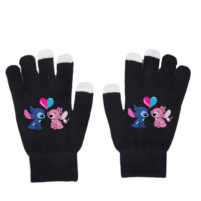 Wholesale Solid Color Printed Black Knitted Gloves JDC-GS-WuDuomei001