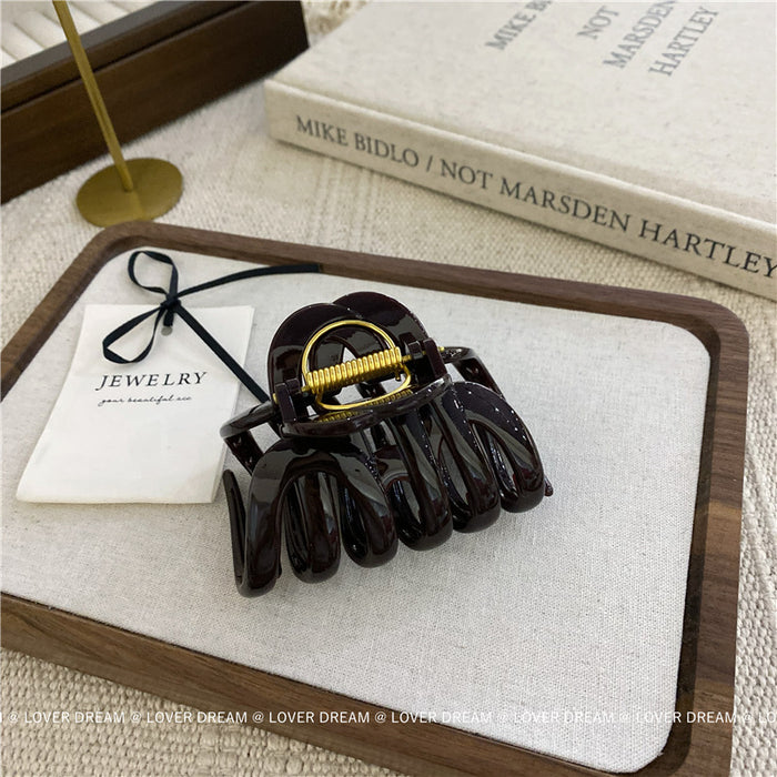 Wholesale brown White Geometric Hairpin Grab Clip Shark Clip