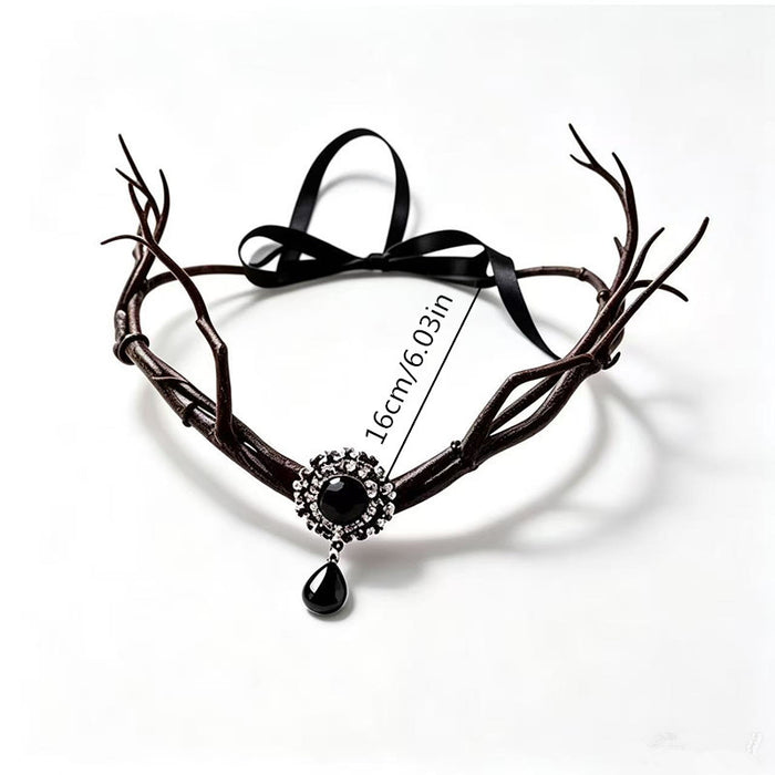 Wholesale Gothic  Headband With n And Retro Elf Forehead Pendant Metal Handmade Hair Accessory