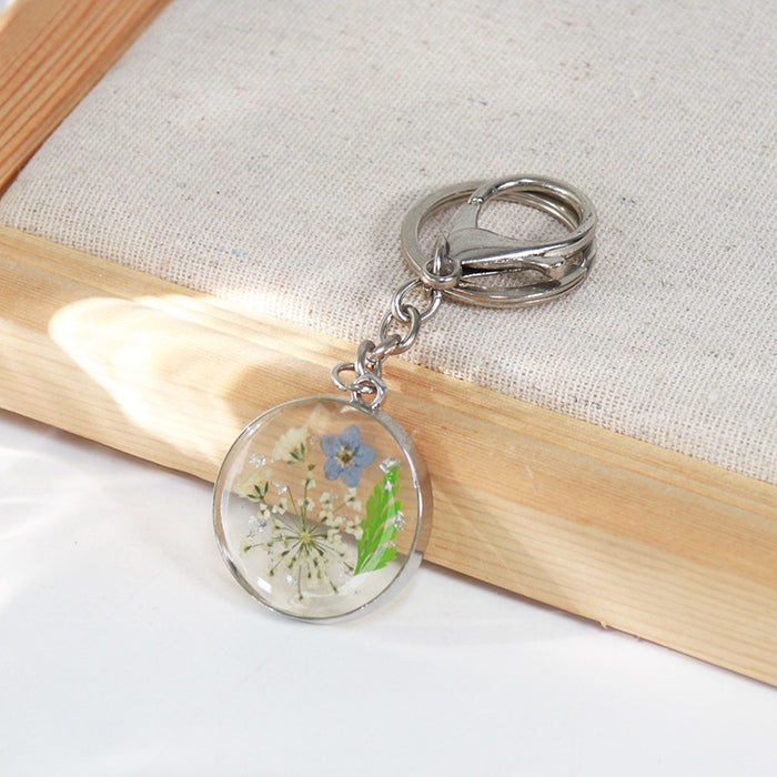 Wholesale Dried Flower Resin Keychain JDC-KC-AWei005