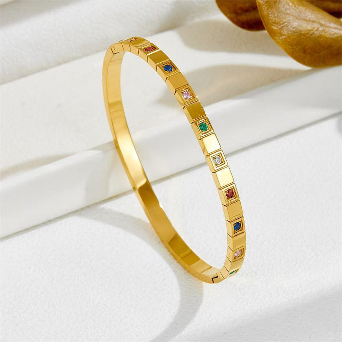 Wholesale Six-pointed Star Buckle Gold Plated Stainless Steel Zirconium Bracelet