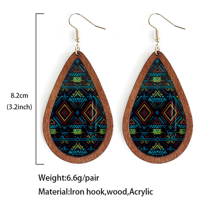 Wholesale Acrylic transparent color earrings Aztec ethnic fashion jewelry