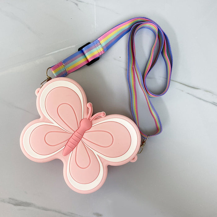 Wholesale Butterfly Silicone Children' s Crossbody Bag Chic Fashion Accessory MOQ≥3