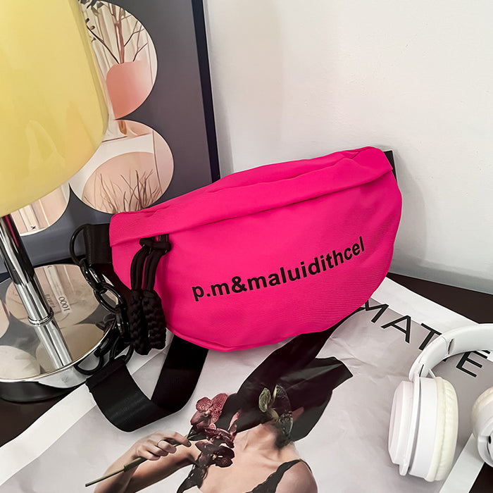 Wholesale Children's bag, high-end nylon chest bag, letter lightweight crossbody bag, outdoor sports coin purse