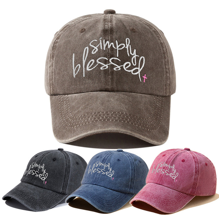 Wholesale Polyester Embroidered English Letters Washed Distressed Baseball Cap JDC-FH-BDe006