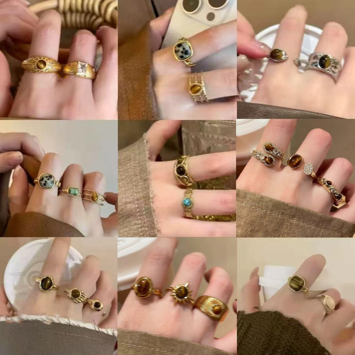 Wholesale Snake Head Tiger Eye Style Fashion Jewelry Set Electroplated Boutique