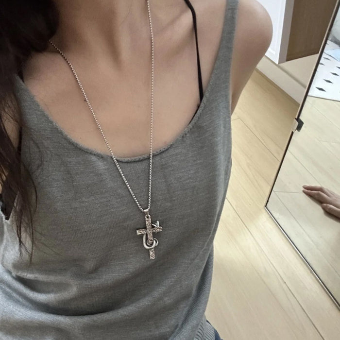 Wholesale Cross Necklace Leather Rope  Jewelry