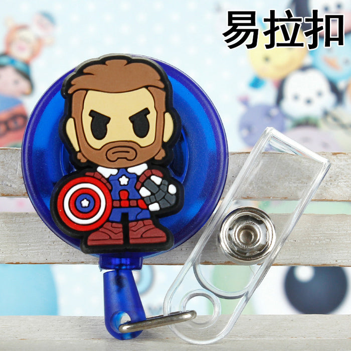 Wholesale Cartoon Badge Scroll Retractable Keychain JDC-KC-LuoKe008