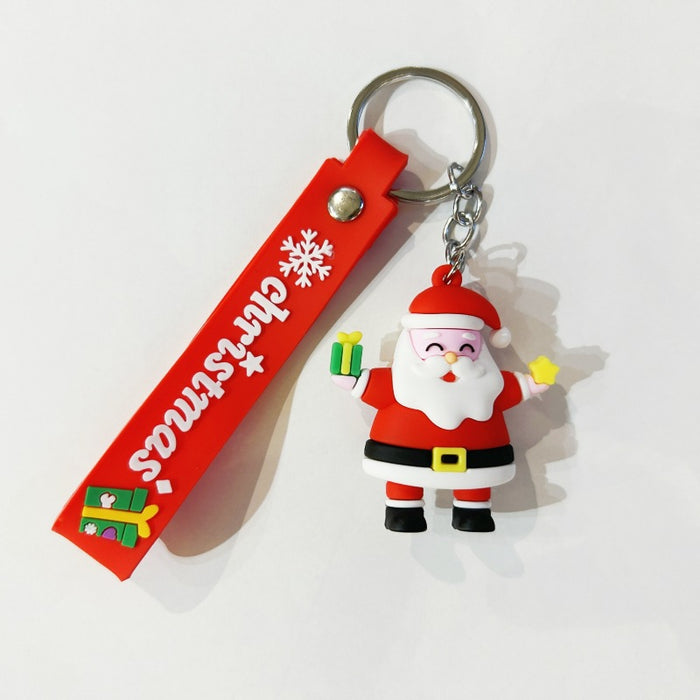 Wholesale PVC Christmas Snowman Cartoon Doll Keychain JDC-KC-WuYi083