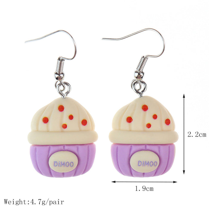 Wholesale Cartoon Simulation Dessert Food Play Earrings JDC-NS-NiQing008