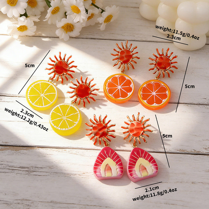 Wholesale Fruit Shaped Earrings Colorful Summer Vacation Jewelry Accessory MOQ≥3