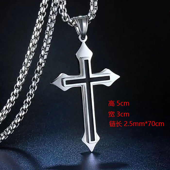 Wholesale Alloy Cross Pendant Men's Necklace JDC-NE-DanY004