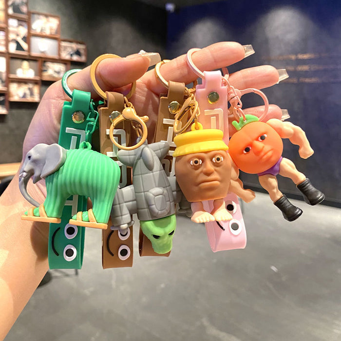 Wholesale Cartoon Shark Bag Charm Keychain Metal Car Key Accessory MOQ≥2