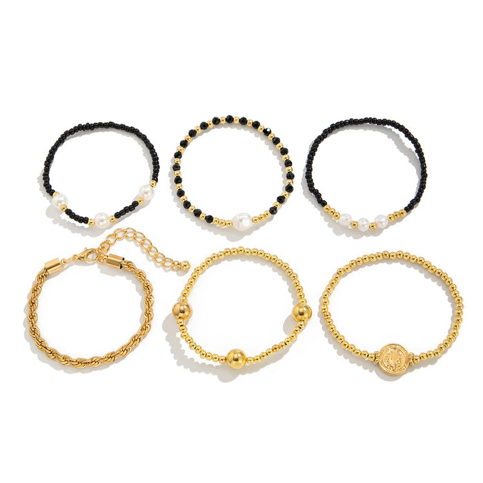 Wholesale  Sweet and Cool Retro Crystal Hand Jewelry Cross Love Pendant Design Irregular Bracelet