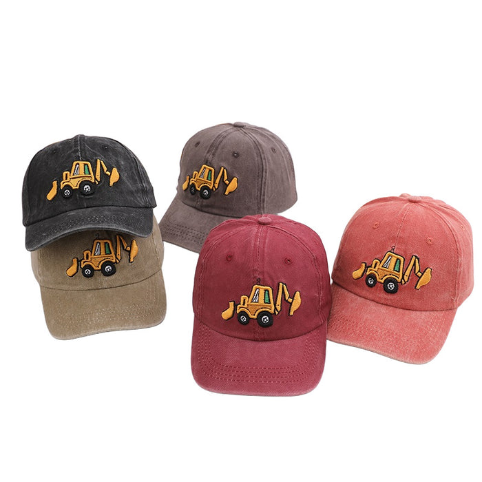 Wholesale Children' s Washable Retro Excavator Cartoon Baseball Hat