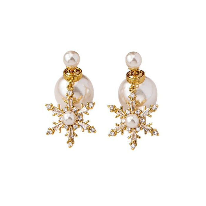 Wholesale Snowflake Pearl Earrings for Women