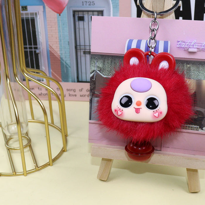 Wholesale Creative Popular Plush Doll  Keychain Car Bag Pendant Rabbit Fur Ball Pendant Student Commemorative Gift