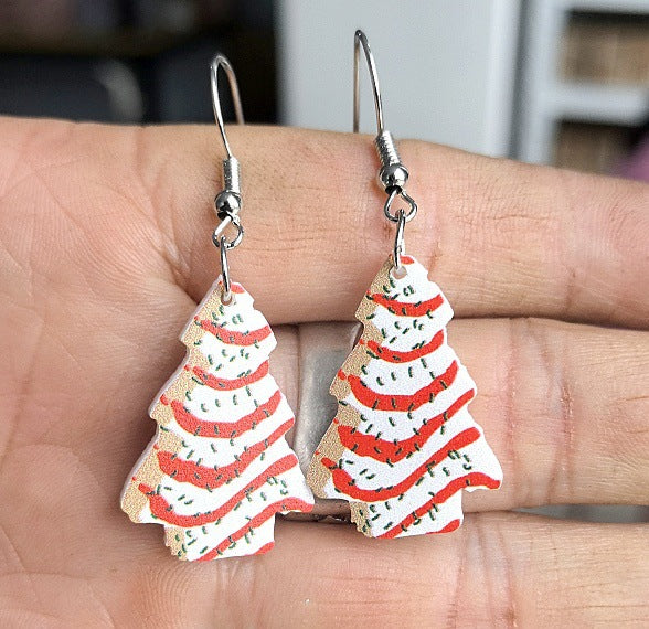 Wholesale Fashion Acrylic Cartoon Christmas Earrings With Reindeer Flamingo And Rainbow Designs Party Wear Jewelry Accessory