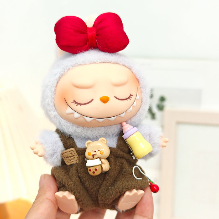 Wholesale Sitting 15cm Party Clothes Mini Doll Clothes Sweet Pink Strap Pants