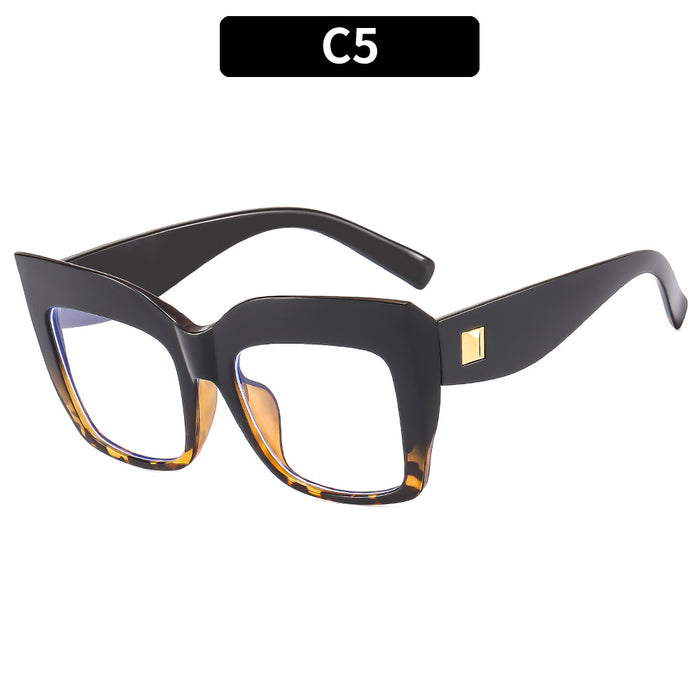 Wholesale Large Frame Anti-blue Light Square Frame Cat Eye PC Sunglasses JDC-SG-XIa087