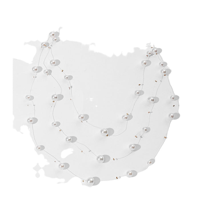 Wholesale Fashion accessories, light luxury, pearl tassel necklace, versatile, layered sweater chain, neck chain