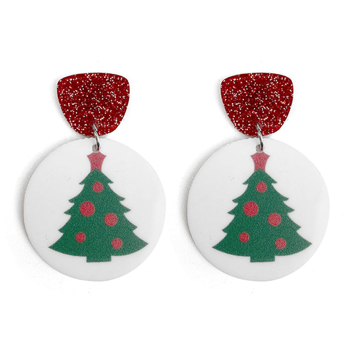 Wholesale Christmas New Flash acrylic earrings Christmas biscuit earrings holiday earrings