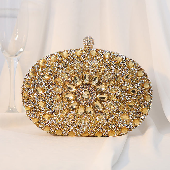 Wholesale Handbag Alloy Flower Diamond Inlaid Banquet Bag JDC-HB-MM003