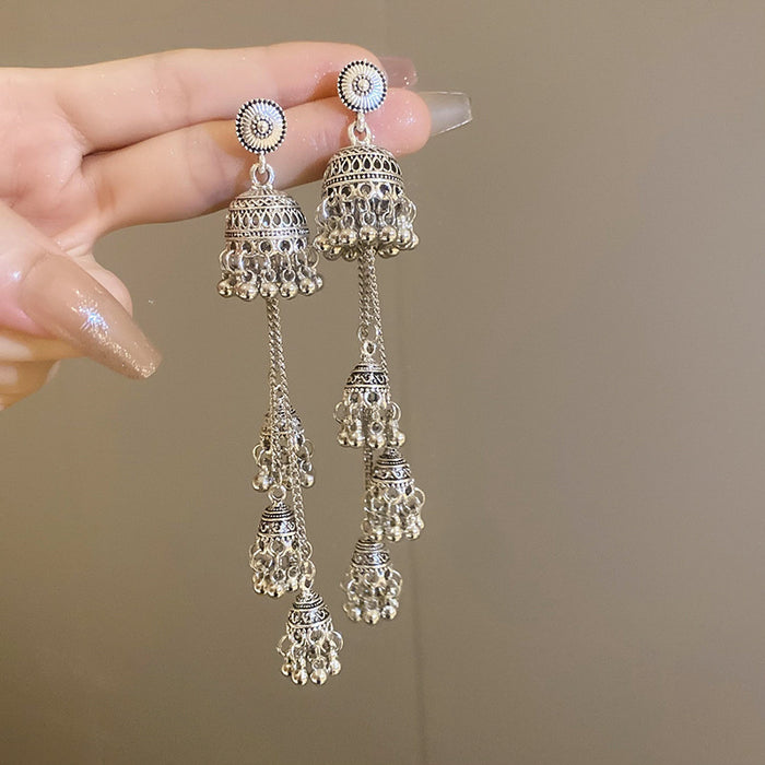 Wholesale metal wind chime tassel earrings high-end earrings for women