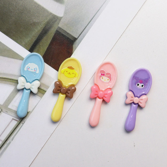 Wholesale 10pcs Cartoon Shiny Bow Spoon Acrylic Diy Decorative Patch Accessories JDC-FK-YaoL028