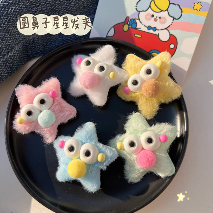 Wholesale  Cute Star Hairpin Plush  Clip Funny Girl Cute Headwear