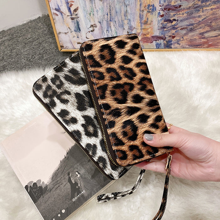 Wholesale New Leopard Print Retro Long Wrist Wallet Fashionable All-match Small Bag Wallet JDC-WT-SC004