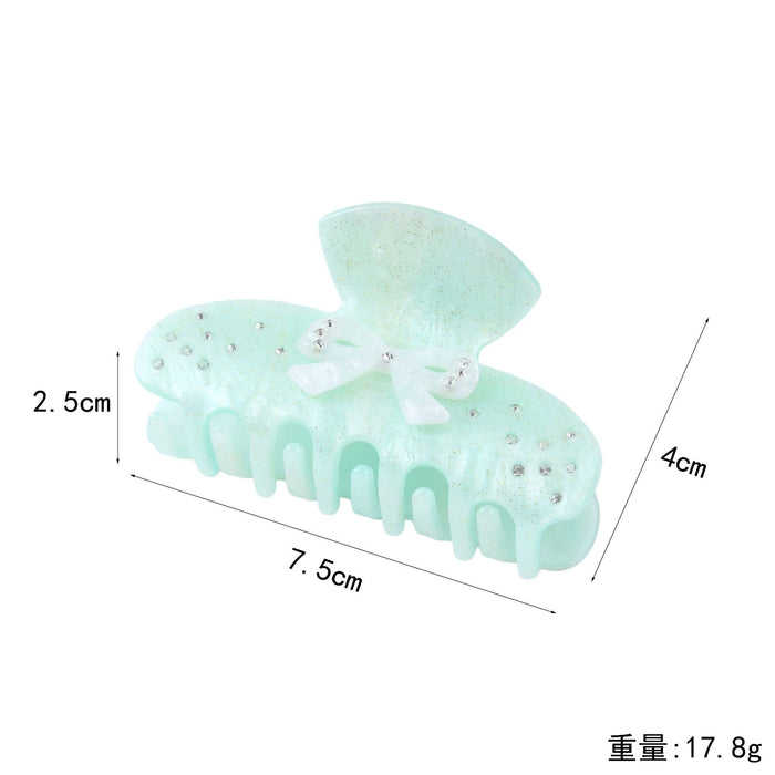 Wholesale Lace Bow Rhinestone Claw Hair Clip,  Sparkling Gold Acetate Hair Accessory