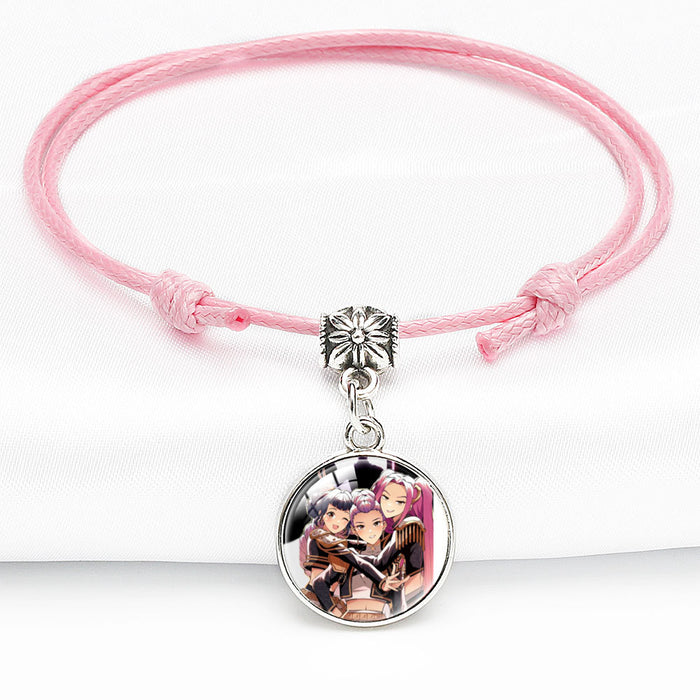 Wholesale KPOP Cute Cartoon Crystal Multi-Color Adjustable Bracelet