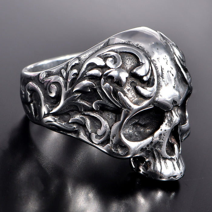 Wholesale punk stainless steel hip hop titanium steel retro men' s ring