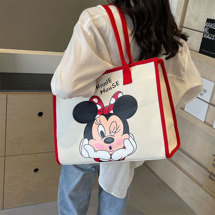 Wholesale Canvas tote bag large capacity student tutoring cartoon shoulder bag
