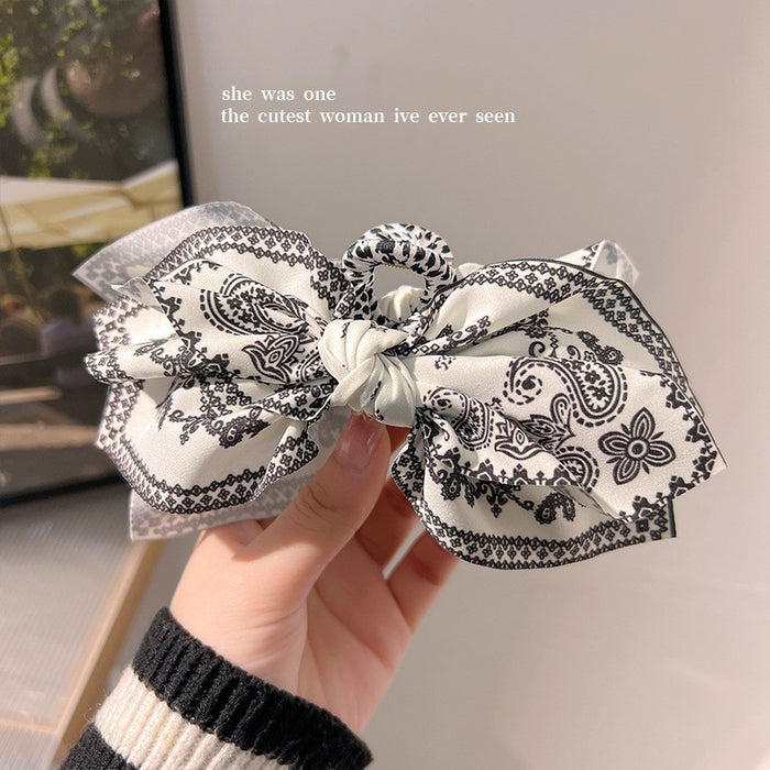 Wholesale  Polka Dot Ponytail Clip for Women Satin Bow Sweet Hair Clip Half-Tied Hair  Clip