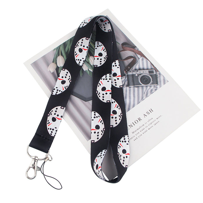 Wholesale Horror and thriller themed long phone lanyard with chest strap