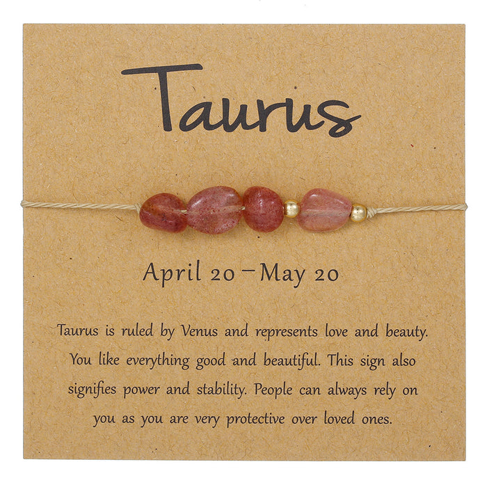 Wholesale Natural Stone 12 Zodiac Handmade Beaded Bracelet Friendship Jewelry Gift For Everyday Wear